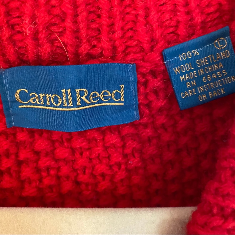 Vintage Red Cable Knit Cardigan - Picture 8 of 9